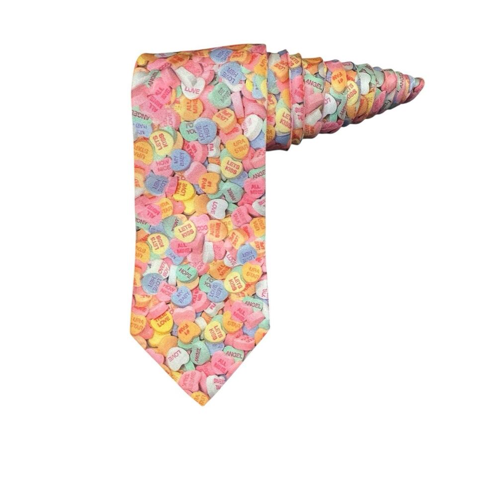 Three Rooker Conversation Candy Hearts Valentines Day Novelty Necktie